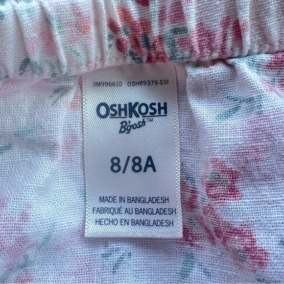 OshKosh B’gosh Girls Pink Floral One Piece Jumpsuit Romper Size 8 - Picture 6 of 6